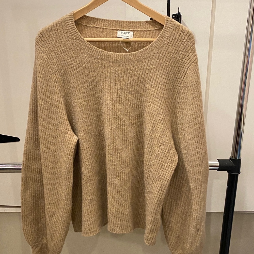 J. Crew Oatmeal Ribbed Knit Sweater